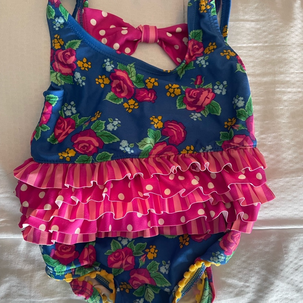 Matilda Jane Brilliant Daydream ruffle swimsuit Size 2 VGUC
